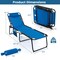 Costway 2 PCS Folding Chaise Lounge Chair Portable Sun Lounger with Adjustable Backrest Grey/Navy